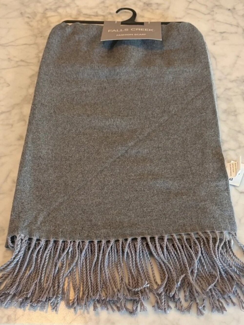 Falls Creek Light Gray Fringed Scarf